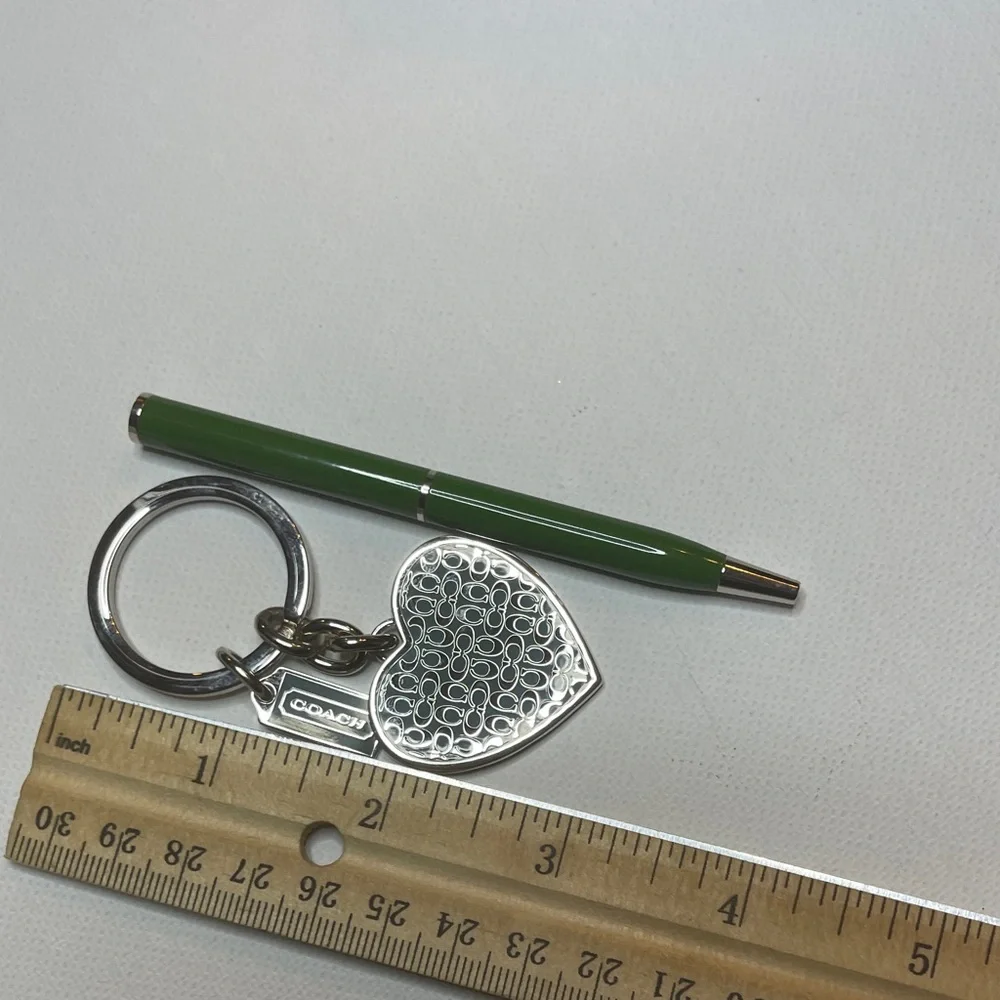 Coach Green Heart Keychain and Green Coach Pen - Picture 4 of 6